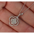 4 Leaf Clover Diamond Pendant with Diamonds in the chain 